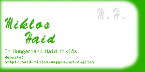 miklos haid business card